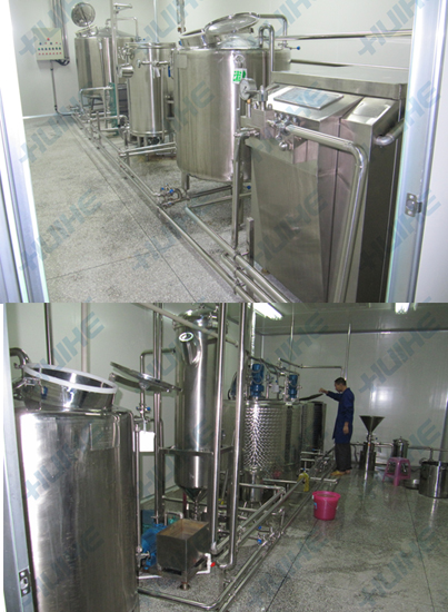 樟樹市某豆奶有限公司訂購豆奶生產(chǎn)線實(shí)物圖